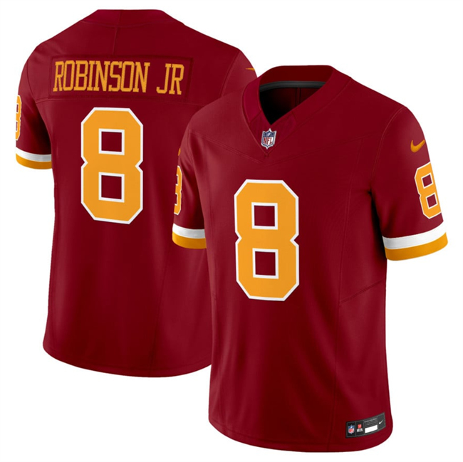 Men's Washington Commanders #8 Brian Robinson Jr. Burgundy 2025 F.U.S.E. Throwback Limited Stitched Football Jersey